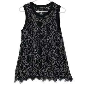 Generation Love Lace Tank Top Womens Size Medium Black Sleeveless Shirt Tunic